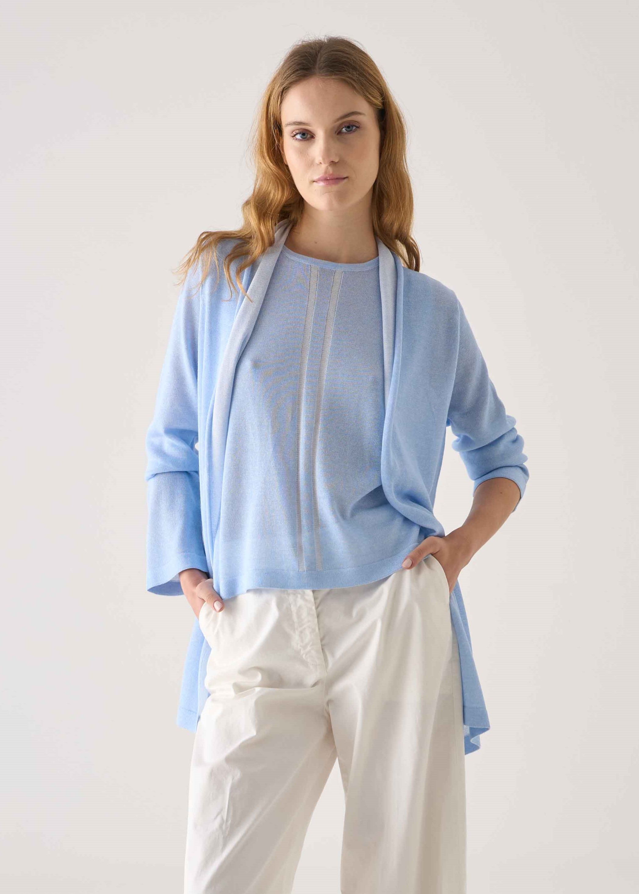 Cardigan in cotone e viscosa vanisè